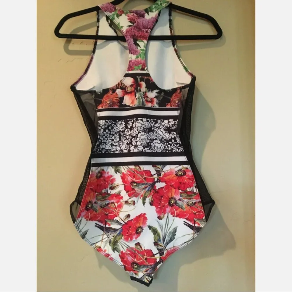Clover Canyon Floral Garden Scarf Front Zip One Piece